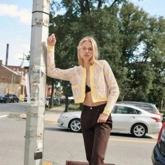 NWT ZARA METALLIC KNIT CARDIGAN. SZ M - Picture 4 of 4